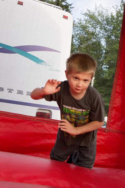 Andrew Barber in bounce house